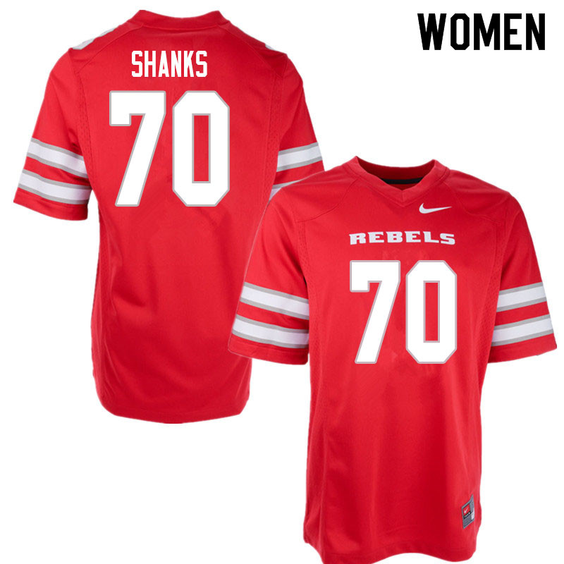 Women #70 Tiger Shanks UNLV Rebels College Football Jerseys Sale-Red